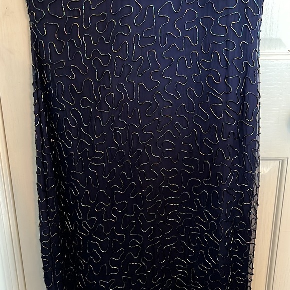 Laurence Kazar beaded silk dress Vintage Small - Picture 3 of 16